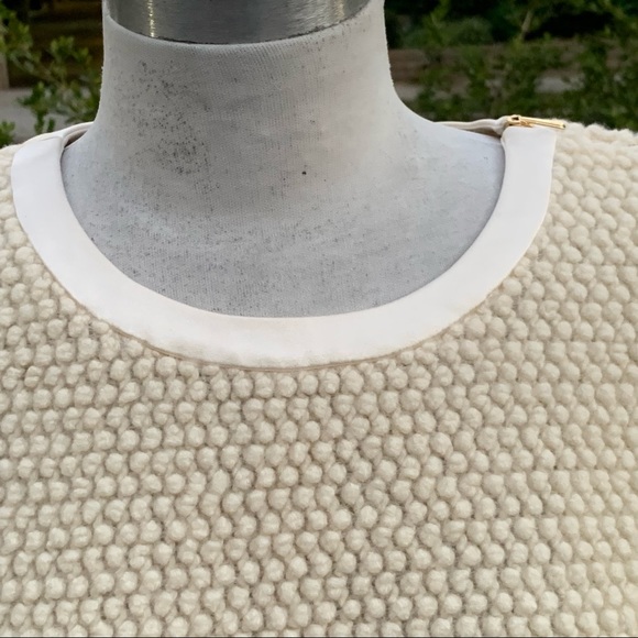 KORA RAE Sweater Satin Trim Hem, Neck and Sleeve Ivory EUC - Picture 2 of 11
